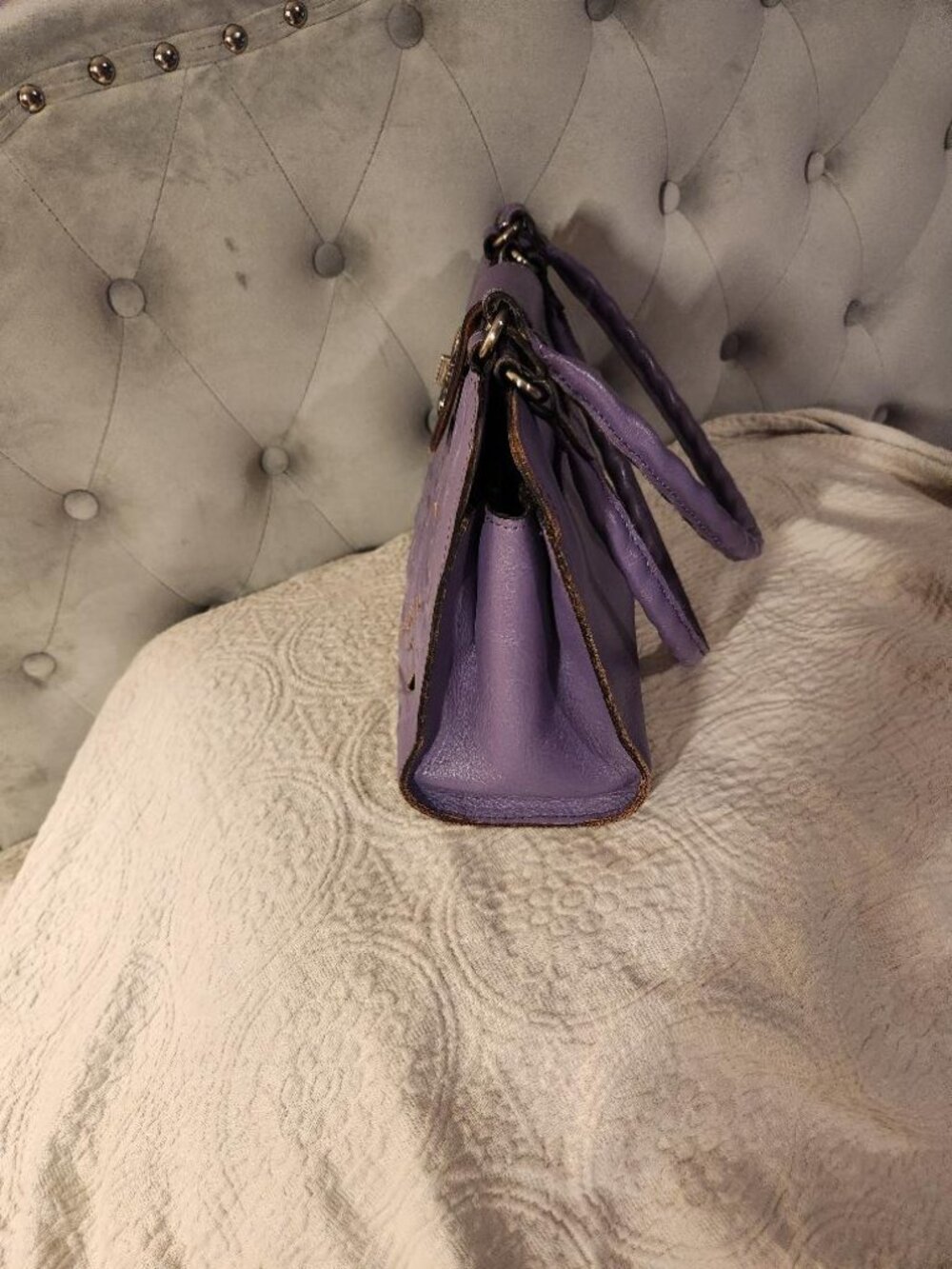 Patricia Nash Purple Leather Handbag - Picture 5 of 5